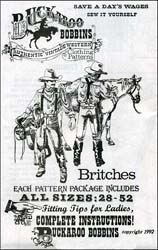 Pattern for Britches,
sizes 28 to 52,
complete instructions